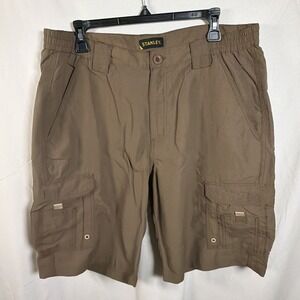 Stanley Mens Cargo Shorts Size 34 Brown Nylon Outdoor Utility